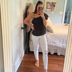 White Distressed Skinny Jeans